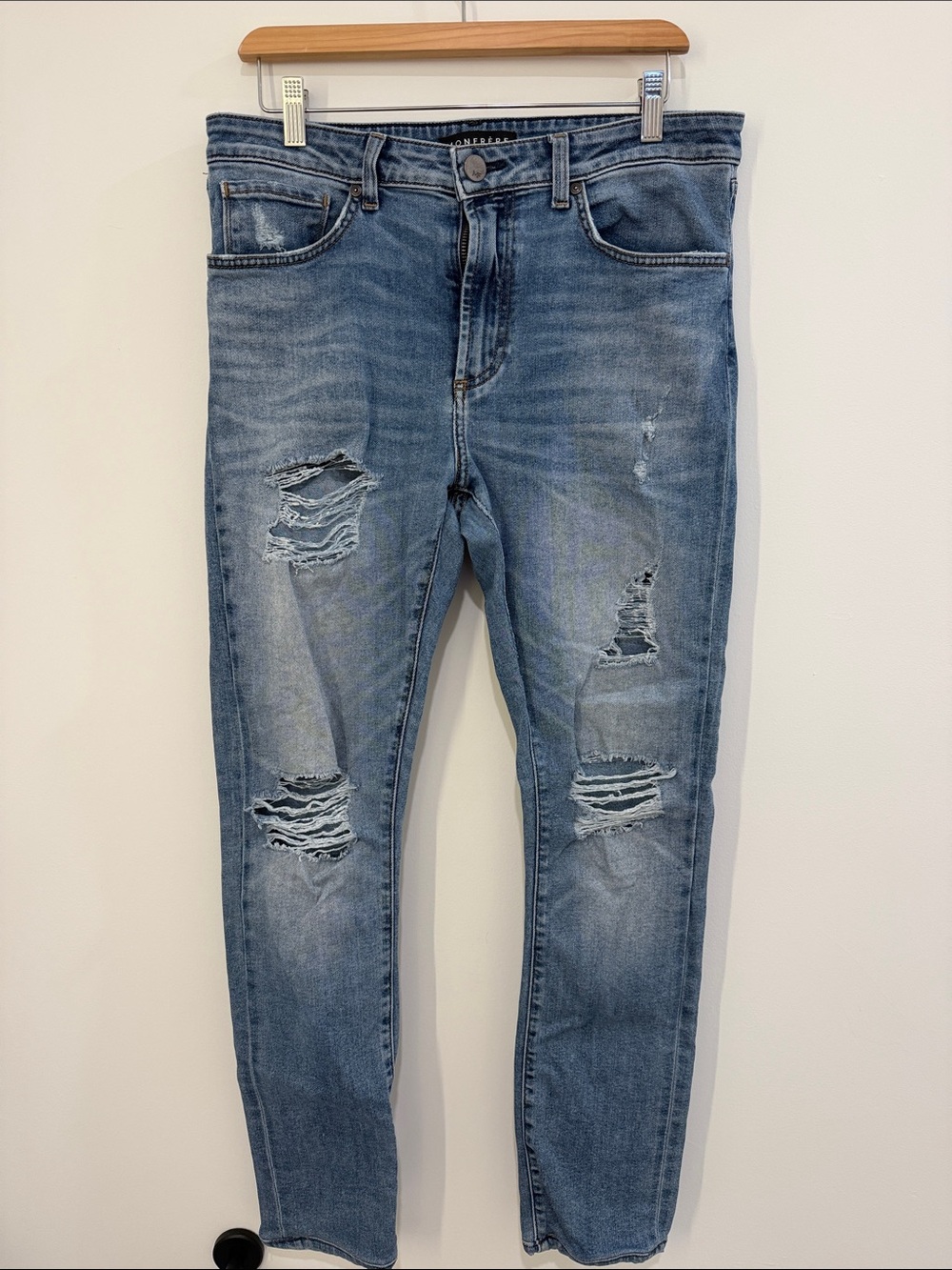 Men's Distressed Blue Denim Jeans